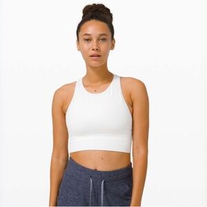 Lululemon Athletica White Sports Bra Size10 Included Pads & 3 Tie Dye Scrunchies